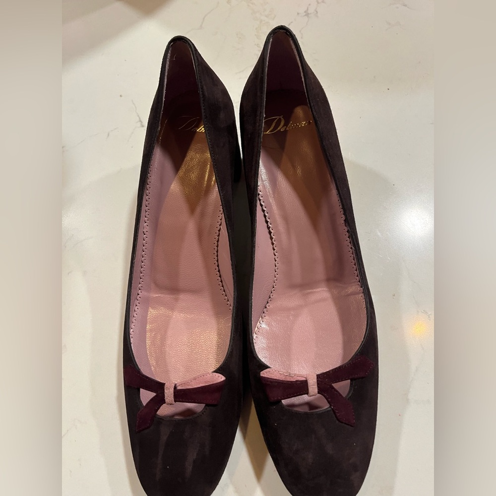 DELMAN Brown Suede Pump Size 9.5